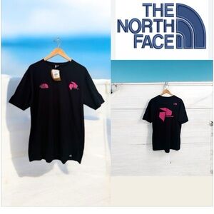 The North Face Navy Blue Half Dome Tee with Pink Logo,. Size XXL